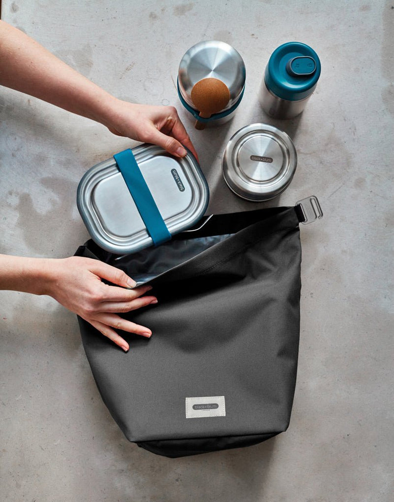 Load image into Gallery viewer, Black+Blum 6.7L insulated Lunch/Cooler Bag - Custom Wood DesignsBlack + Blum 6.7L insulated outdoor lunch and cooler bag with black exterior and carrying handle, ideal for outdoor use.OutdoorP439.1801rPETblack
