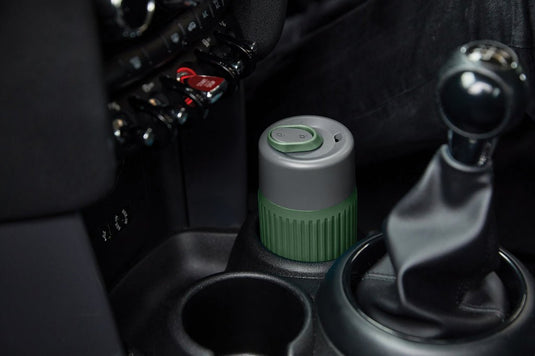 Black+Blum Glass Travel Cup 340ML - Custom Wood DesignsBlack + Blum glass travel cup 340ML with black lid, showcasing sleek design and transparent body for hot or cold beverages.DrinkwareP439.1627Glass,Siliconeolive green