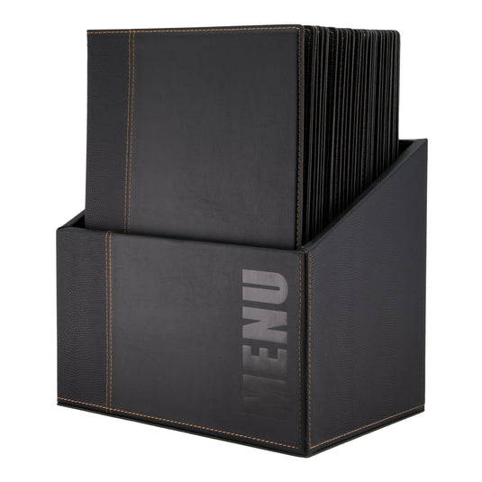 40 x PU Menus with box - A4 Black Custom Wood Designs blue-40-x-pu-menus-with-box-a4-50900903788887