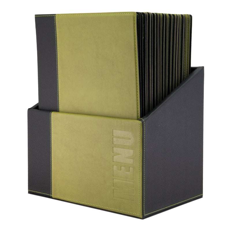 Load image into Gallery viewer, 40 x PU Menus with box - A4 Green Custom Wood Designs blue-40-x-pu-menus-with-box-a4-50900940423511
