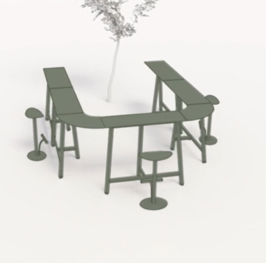 Fermob Bolder Bar Stool with sleek metal design, featuring a curved seat and sturdy legs, suitable for modern indoor or outdoor spaces.
