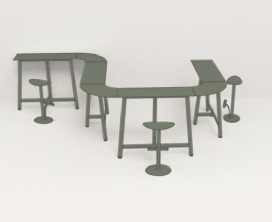 Fermob Bolder Corner Counter bar stool with a sleek, modern design and a rounded seat in vibrant color.