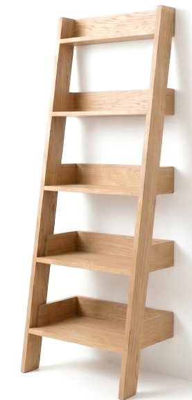Ladder solid oak bookcase Ireland – custom made by Custom Wood Designs