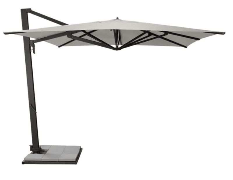 Load image into Gallery viewer, Fermob Borée 3x3m outdoor parasol with base and sealing plate in antracite, ideal for hospitality outdoor spaces
