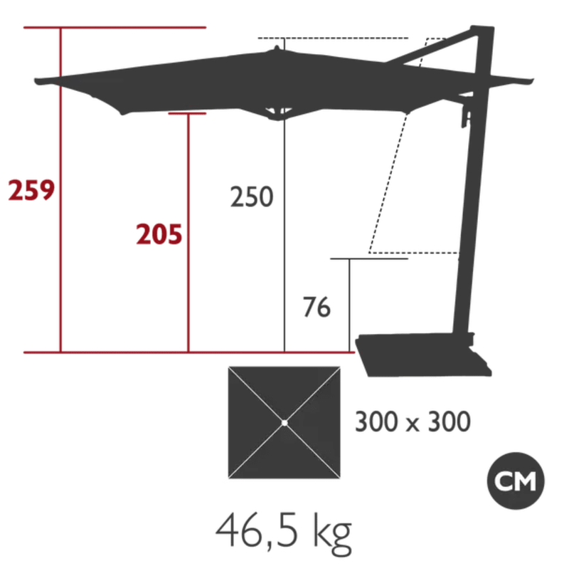 Load image into Gallery viewer, Borée 3x3m Commercial Parasol with Base and Sealing Plate SET - Custom Wood DesignsBorée 3x3m Commercial Parasol with Base and Sealing Plate SETOutdoor Parasol24575171444151WhiteSteelGrey
