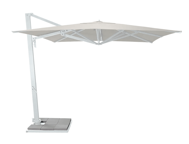 Load image into Gallery viewer, Fermob Borée 3x3m outdoor commercial parasol with base and sealing plate, ideal for outdoor hospitality spaces.
