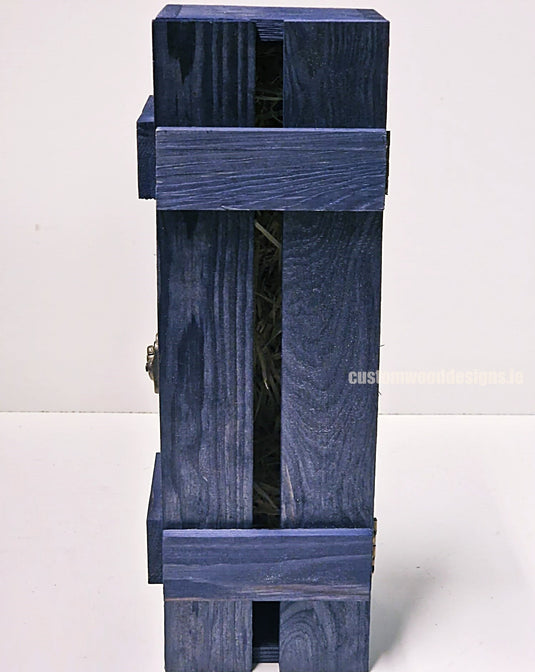 Rustic Bottle Box - Blue Single x 25 Bottle box Custom Wood Designs __label: Multibuy bottle-box-default-title-rustic-bottle-box-blue-single-52614324945239