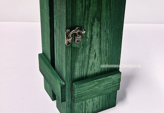 Rustic Bottle Box - Green Single Bottle box Custom Wood Designs __label: Multibuy Bottle Boxes Gift Boxes bottle-box-default-title-rustic-bottle-box-green-single-53613437452631