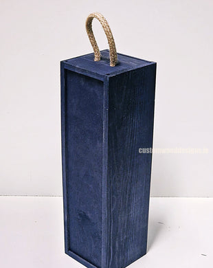 Sliding Lid Bottle Box - Single Blue x25 Bottle box Custom Wood Designs __label: Multibuy Bottle Boxes corporate gift gift box Gift Boxes irisg gift wooden Box bottle-box-default-title-sliding-lid-bottle-box-single-blue-x25-53613476479319