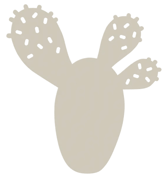 Fermob Cactus Bouquet Sauvage non-slip metal pad in Clay Grey, 25.5 x 24 cm, with cactus-inspired design.