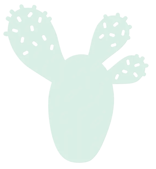 Fermob Cactus non-slip metal pad with Ice Mint Bouquet Sauvage design, measuring 25.5 x 24 cm, for table protection.