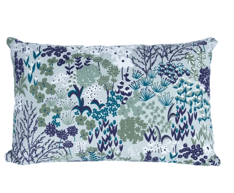 Load image into Gallery viewer, Ice mint outdoor cushion by Fermob, 68x44 cm with a sauvage bouquet design, perfect for outdoor seating.
