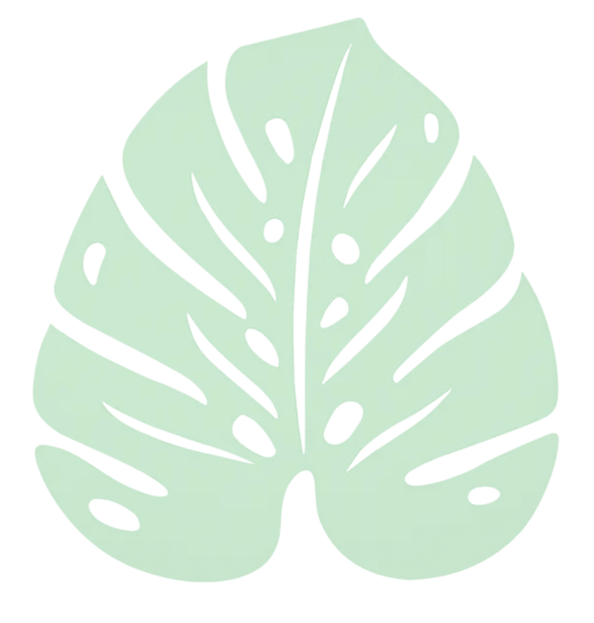 Fermob Bouquette Sauvage Monstera non-slip metal pad in Ice Mint color, designed to protect surfaces from slipping.