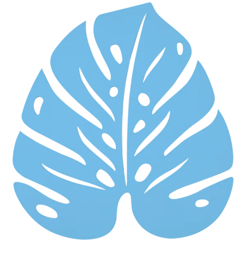 Load image into Gallery viewer, Fermob Maya Blue Monstera non-slip metal pad with botanical pattern, designed to prevent slipping on surfaces.
