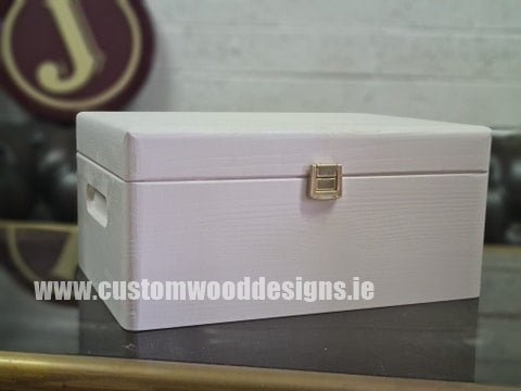 White Wood Box PHW3 29 X 21 X 14 cm Box Painted White pin bedroom deco box box with lid chest container room deco with lock wood wooden box-painted-white-default-title-white-wood-box-phw3-29-x-21-x-14-cm-53611810029911