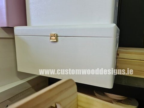 White Wood Box PHW5 37 X 28 X 18 cm Box Painted White pin bedroom deco box box with lid chest container hamper box room deco wall deco wood wooden box-painted-white-default-title-white-wood-box-phw5-37-x-28-x-18-cm-53611817435479
