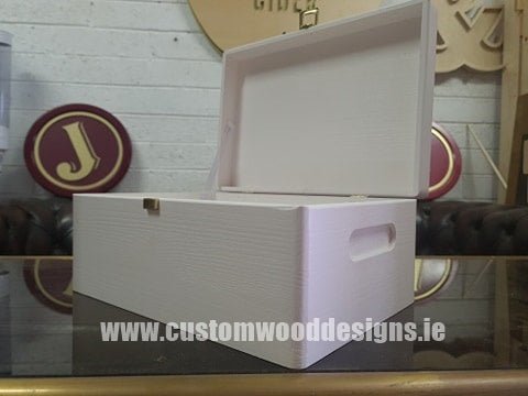 White Wood Box PHW5 37 X 28 X 18 cm Box Painted White pin bedroom deco box box with lid chest container hamper box room deco wall deco wood wooden box-painted-white-default-title-white-wood-box-phw5-37-x-28-x-18-cm-53611817959767