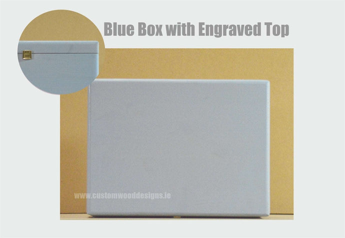 Personalied Blue Box PBB2 400mm x 300mm x 230mm Box with Lid Personalise pin bedroom deco box box with lid chest container customify customizable engraved gift hamper box room deco small box with lock wood wooden box-with-lid-personalise-400mm-x-300mm-x-230mm-personalied-blue-box-pbb2-53612035703127
