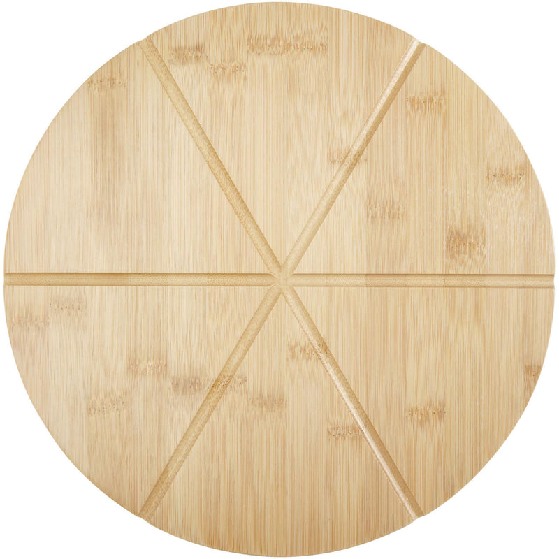Load image into Gallery viewer, Bamboo pizza board with tools pack of 25 Custom Wood Designs __label: Multibuy branded-bamboo-pizza-board-with-tools-pack-of-25-53613649789271
