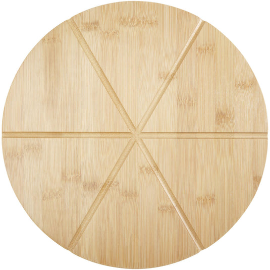 Bamboo pizza board with tools pack of 25 Custom Wood Designs __label: Multibuy branded-bamboo-pizza-board-with-tools-pack-of-25-53613649789271