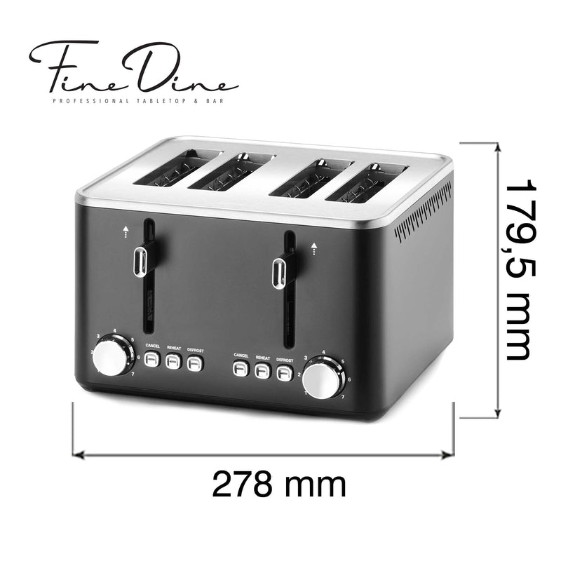 Load image into Gallery viewer, Buffet toaster Rapido – 4-slice, 1750W - Custom Wood DesignsFine Dine Buffet Toaster Rapido 4-slice 1750W with chrome finish and control dials for even toasting.Buffet toaster261224
