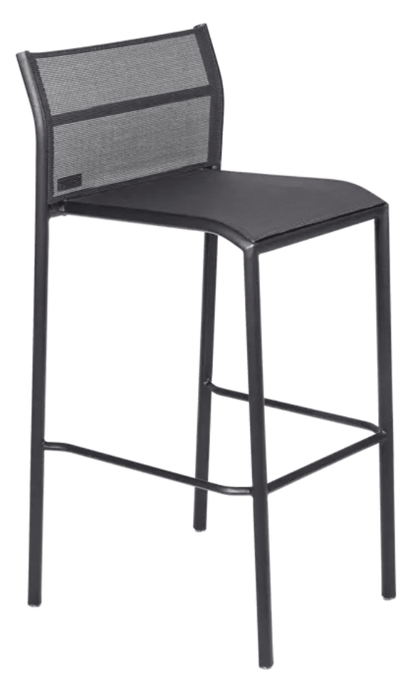 Load image into Gallery viewer, Antracite Fermob Cadiz outdoor metal bar chair with a sleek, modern design, ideal for patio or outdoor bar seating.
