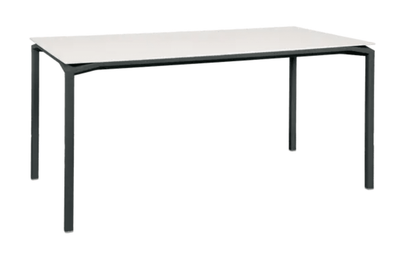Load image into Gallery viewer, Fermob CALVI AERIS mineral dining table in anthracite grey, 160 x 80 cm, six-seater outdoor table with sleek design.
