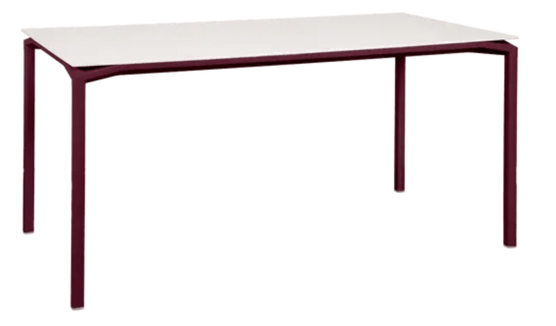 Load image into Gallery viewer, Black Fermob CALVI AERIS mineral dining table, 160x80 cm, six-seater, with sleek black cherry finish, perfect for modern dining spaces.
