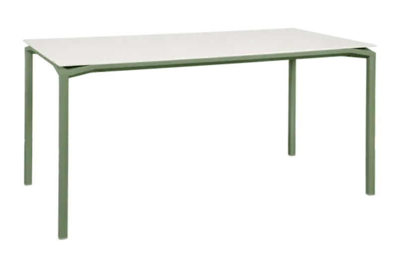 Load image into Gallery viewer, Fermob CALVI AERIS mineral dining table, 160 x 80 cm, six-seater with a sleek, modern design and cactus-inspired surface.
