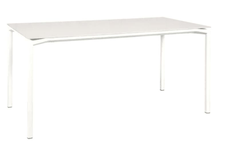 Load image into Gallery viewer, Fermob CALVI AERIS mineral dining table, 160 x 80 cm, six-seater with sleek modern design and sturdy metal construction.
