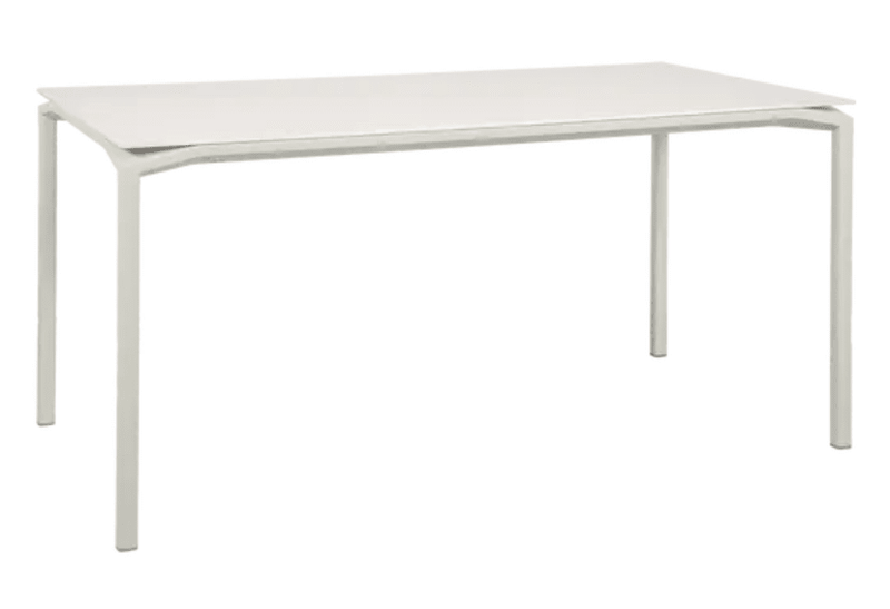 Load image into Gallery viewer, Fermob CALVI AERIS mineral dining table, 160x80 cm, six-seater with sleek gray surface and modern design.

