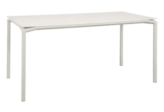 Fermob CALVI AERIS mineral dining table, 160x80 cm, six-seater with sleek gray surface and modern design.