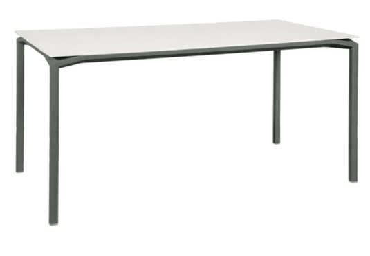 Fermob Calvi Aeris mineral dining table, 160x80 cm, six-seater with sleek modern design and sturdy table surface.