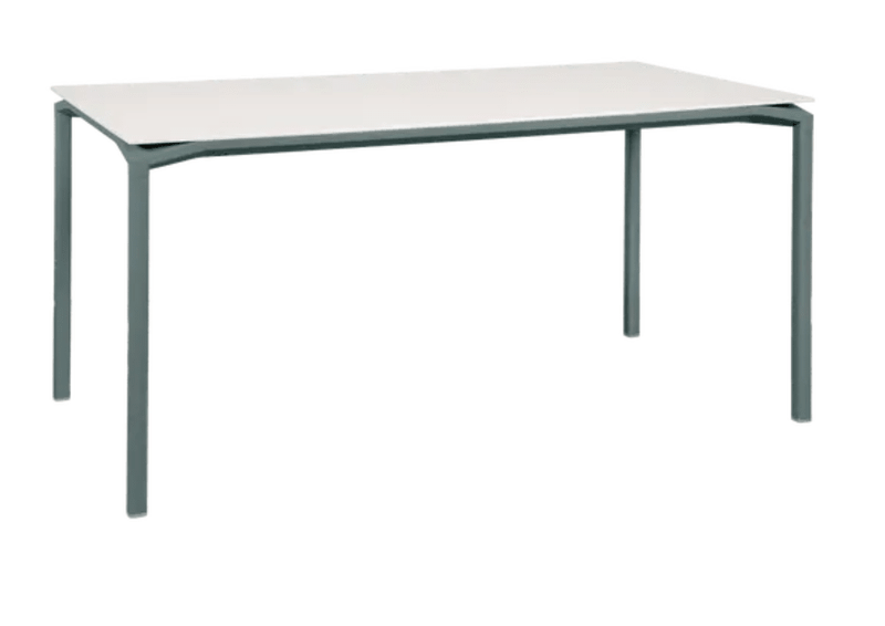 Load image into Gallery viewer, Storm grey Fermob Calvi Aeris mineral dining table, 160x80 cm, six-seater with sleek modern design for outdoor or indoor use.
