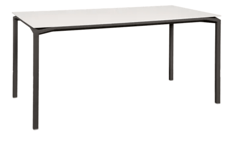 Load image into Gallery viewer, Fermob CALVI AERIS mineral dining table, 160x80 cm, six-seater, with a sleek tabletop and modern metal legs.
