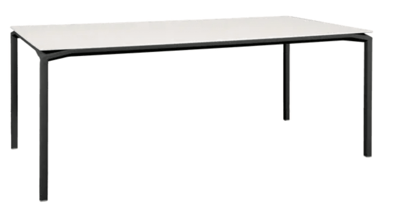 Load image into Gallery viewer, Fermob CALVI AERIS mineral dining table in antracit color, 195 x 95 cm, eight-seater with modern table top design.
