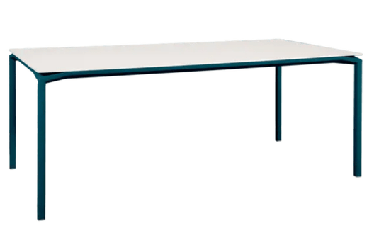 Fermob CALVI AERIS mineral dining table, 195x95 cm, eight-seater with stylish table top, ideal for outdoor or indoor use