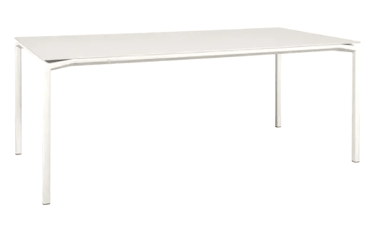Fermob Calvi Aeris mineral dining table with 195x95 cm tabletop, designed for eight-seater dining.