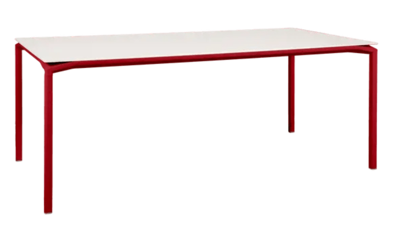 Load image into Gallery viewer, Fermob CALVI AERIS mineral dining table with eight seats, featuring a sleek table top in a modern design.
