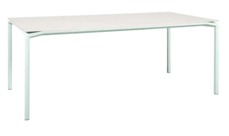 Load image into Gallery viewer, Fermob Calvi Aeris mineral dining table in Ice Mint color, 195 x 95 cm, eight-seater table with sleek surface and sturdy legs.
