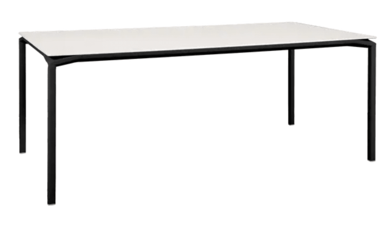Load image into Gallery viewer, CALVI AERIS Mineral Table 195 x 95 cm Eight Seater - Custom Wood DesignsFermob CALVI AERIS mineral dining table with eight seats, 195 x 95 cm, featuring a sleek liquorice-colored table top.Dining Table Eight Seater24575186143223Liquorice
