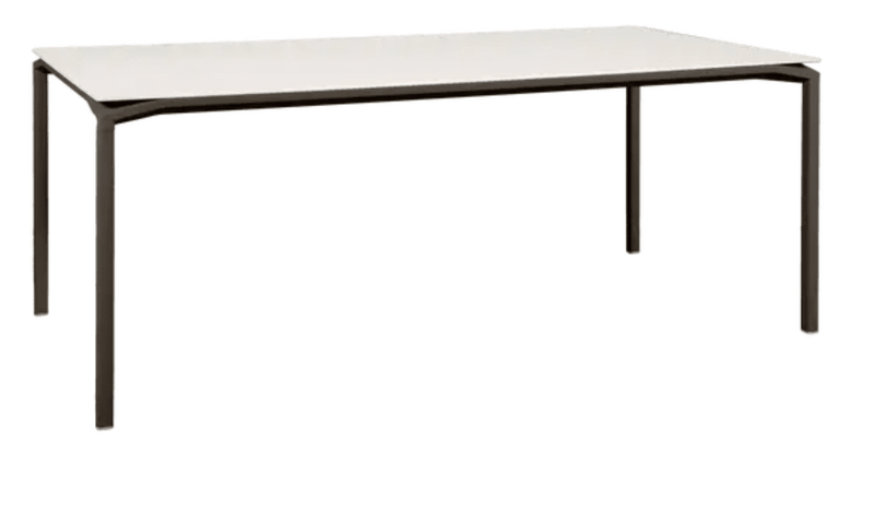 Load image into Gallery viewer, Fermob Calvi Aeris mineral dining table with eight seats, 195 x 95 cm, featuring a stylish tabletop and sturdy legs.
