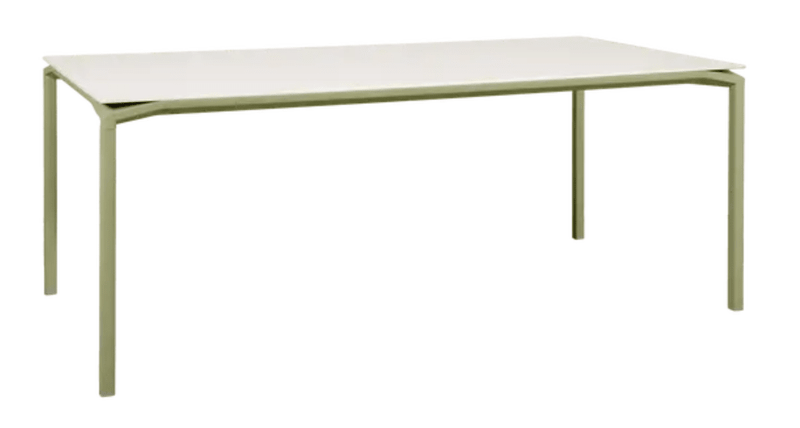 Load image into Gallery viewer, Fermob Calvi Aeris mineral dining table in willow green, 195 x 95 cm, eight-seater outdoor table with modern design.

