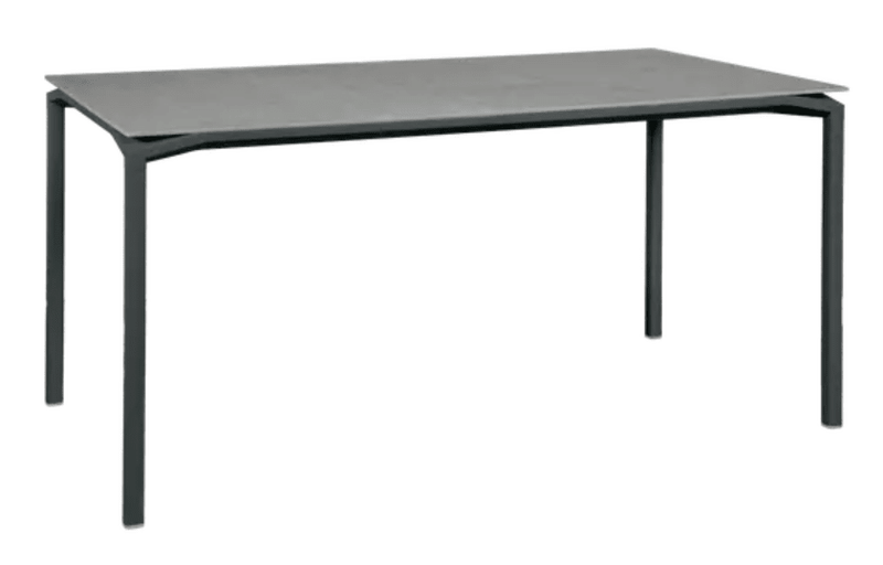 Load image into Gallery viewer, Fermob Calvi Creta mineral dining table in antracite grey, 160x80 cm, six-seater with sleek modern design.
