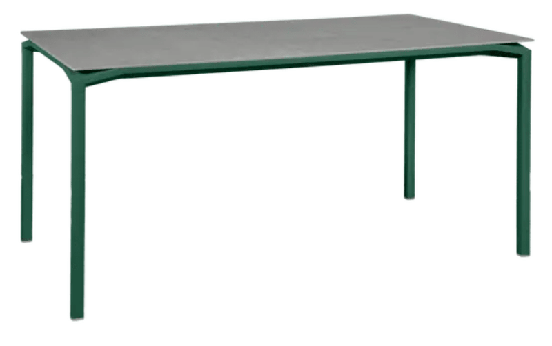 Load image into Gallery viewer, Fermob CALVI Creta Mineral dining table in Cedar Green and Grey with 160x80 cm size, six-seater for outdoor dining.
