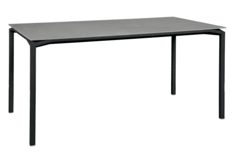 Load image into Gallery viewer, Fermob CALVI Creta Mineral dining table in Liquorice Grey, 160x80 cm, six-seater with modern design and sturdy surface.
