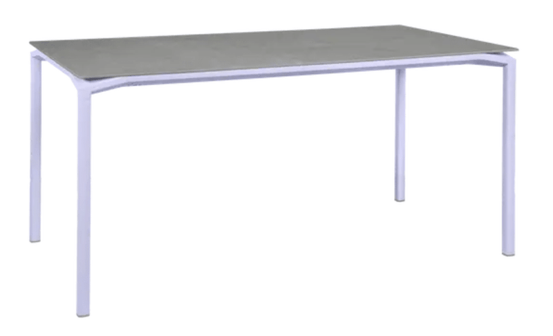 Load image into Gallery viewer, Fermob CALVI Creta Mineral dining table in Marshmallow Grey, 160 x 80 cm, six-seater with modern design and sturdy construction.
