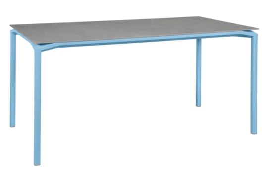 CALVI Creta Mineral Table 160 x 80 cm Six Seater - Custom Wood DesignsFermob Calvi Creta mineral dining table in Maya Blue Grey, 160x80 cm, six-seater outdoor table with a sleek modern design.Dining Table24575184425335Maya Blue