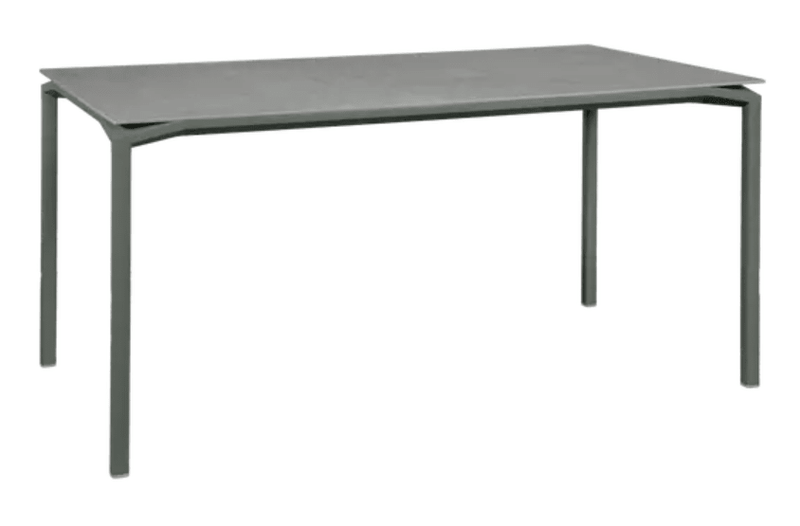 Load image into Gallery viewer, Fermob CALVI Creta mineral dining table in rosemary grey, 160 x 80 cm, six-seater with a modern outdoor design.
