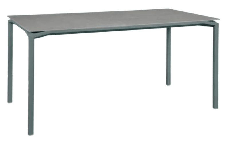 Load image into Gallery viewer, Fermob CALVI Creta Mineral Dining Table in Storm Grey, 160x80cm, six-seater with aer color finish, perfect for dining spaces.
